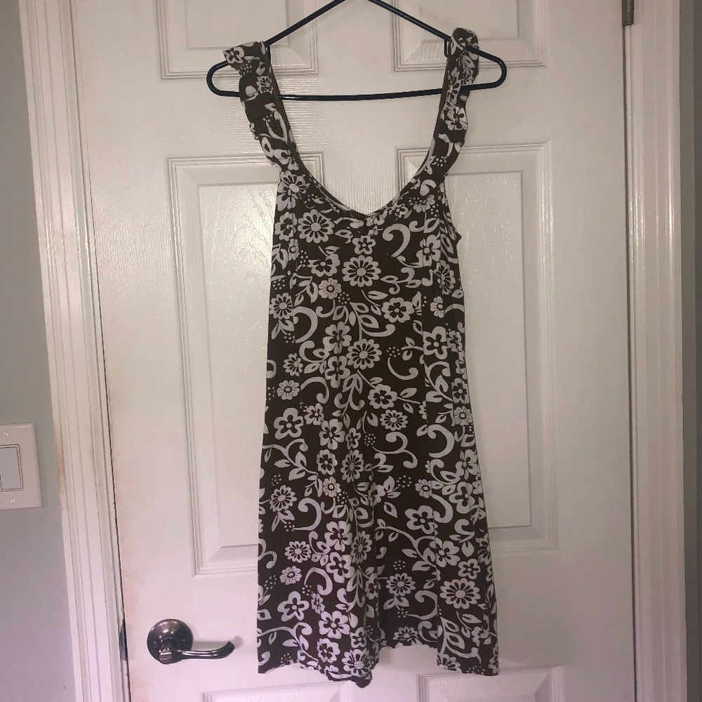 Brown and White Summer Dress